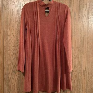 Burnt Orange Keyhole Fall Dress